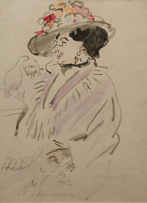 Герта Неменова. Портрет Фаины Раневской. 1950-60-е
