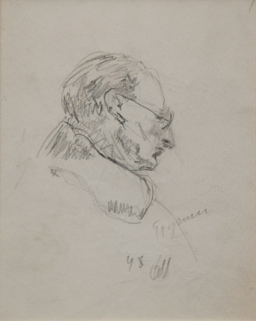 Федор Мельников. Портрет Николая Пунина. 1948