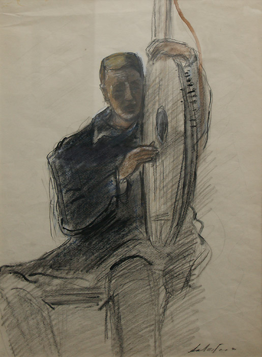 Александр Лабас. Портрет Владимира Татлина с бандурой. 1941