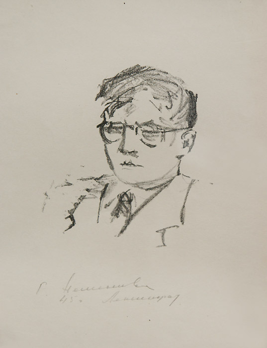 Герта Неменова. Портрет Дмитрия Шостаковича. 1945