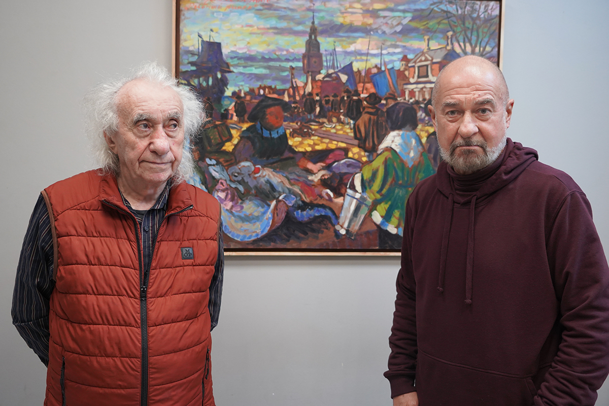 Анатолий Заславский, Георгий Мудрёнов у работы Георгия Мудрёнова